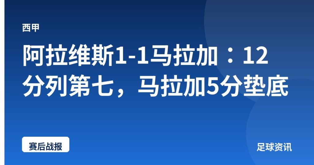 阿拉维斯1-1马拉加：12分列第七，马拉加5分垫底
